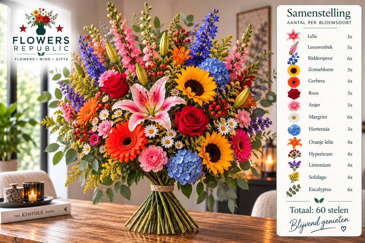Colour Symphony Velvet Collectie | Kunstbloemen | Small, Medium, Large, Excellence XL