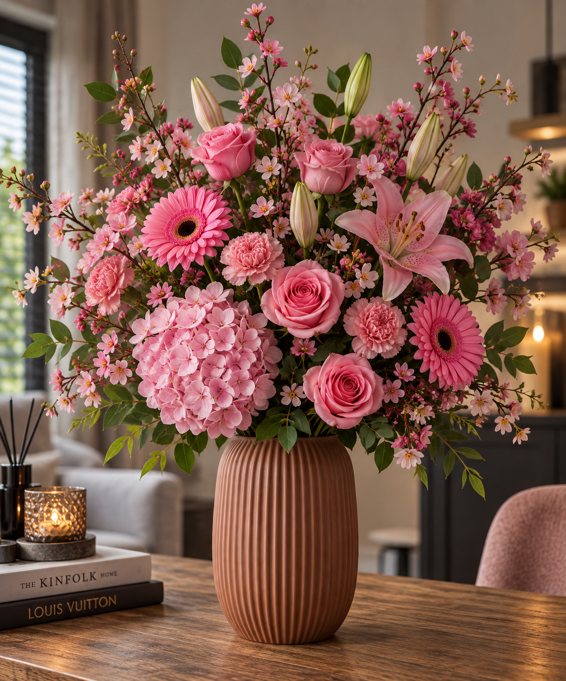 Pink Velvet Collectie | Kunstbloemen | Small, Medium, Large, Excellence XL