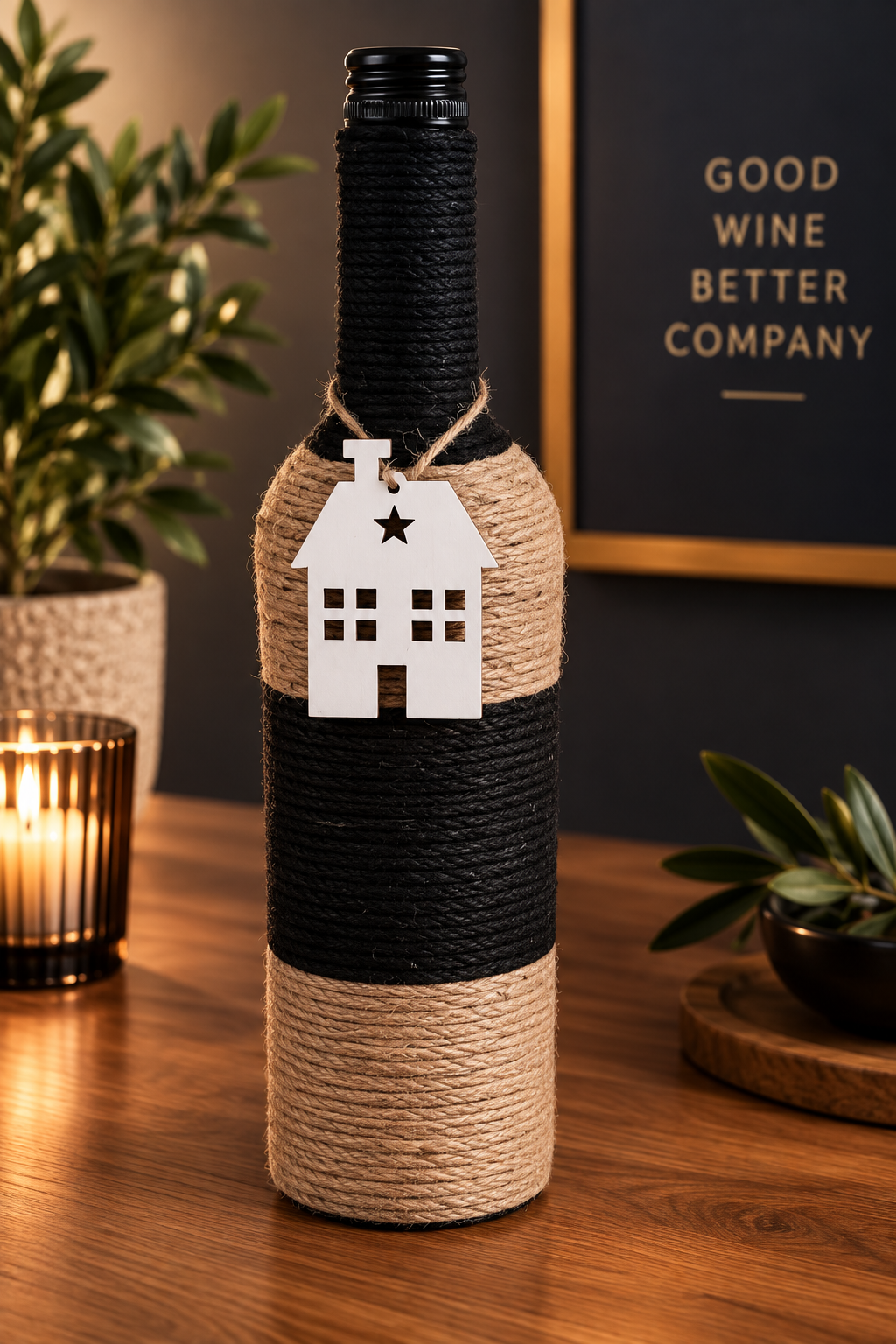 Decoratie fles wijn, wit Chardonnay